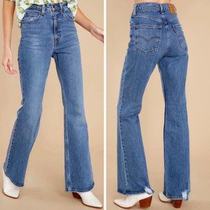 Levi's Premium 70s High Rise Flare Denim Jeans Sonoma Step